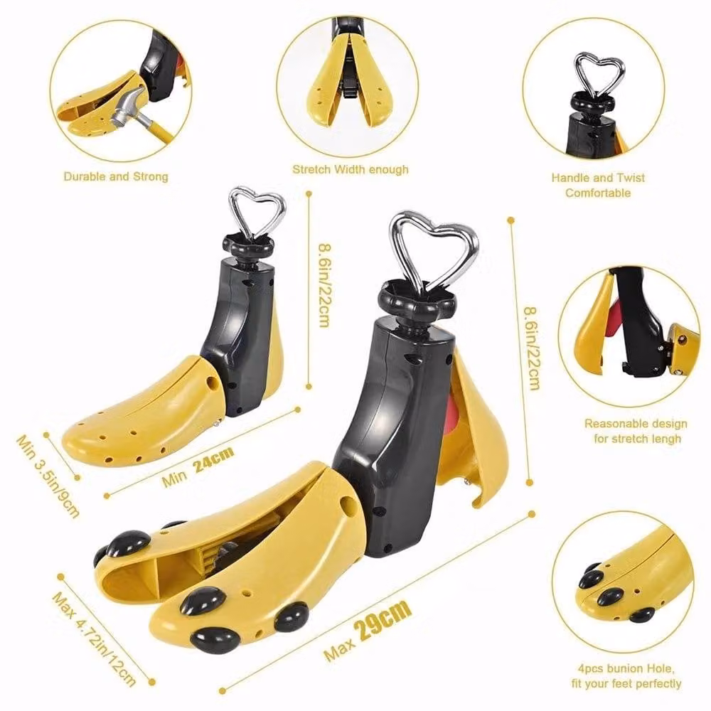 NESTLUNE Adjustable Shoe Stretcher, Size L (40-47), Yellow, 2 Pieces – 2
