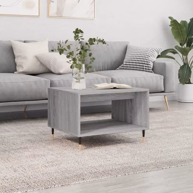 Berkfield Home Grey Sonoma Coffee Table W: 60 cm, D: 50 cm, H: 40 cm – 1