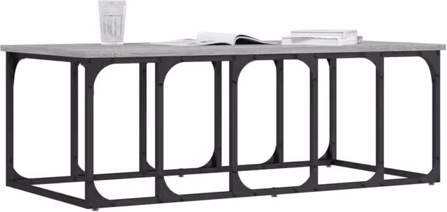 Berkfield Home Modern Rectangular Coffee Table in Grey Sonoma, W/D/H: 100 x 50 x 35.5 cm – 1
