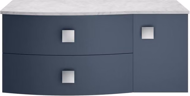 Balterley Gentleshaw 2 Drawer Left-Hand Wall Hung Vanity Unit in Blue – 1