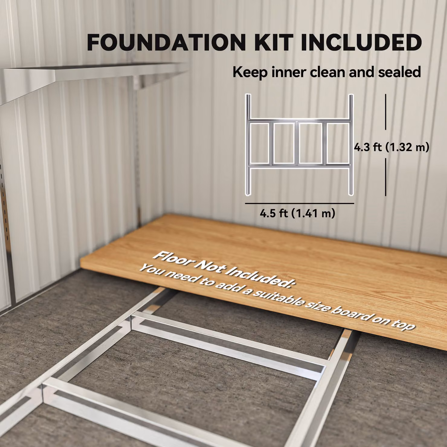 Outsunny Dark Grey Galvanised Metal Pent Shed with Sliding Door, W: 213.36 cm, D: 152.4 cm, H: 154.0 cm – 5