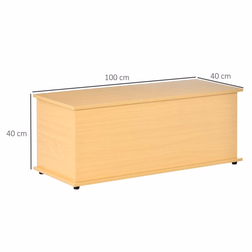 STILVORA Storage Chest with Soft-Close Flip-Top Lid in Beige, W: 100 cm, D: 40 cm, H: 120 cm – 2