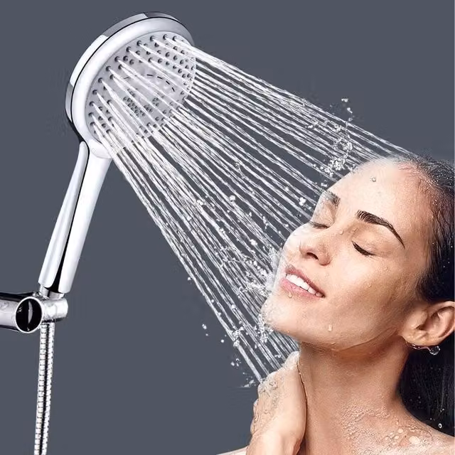 SPETLEK High Pressure Shower Head and Handheld Hose Set in Silver and Chrome