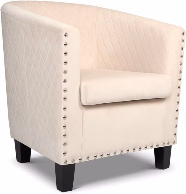 Bravich LTD Stilo Modern Tub Arm Chair in Beige Velvet – 1