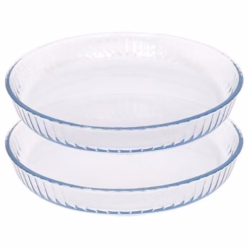 Argon Tableware Optical Round Glass Oven Dishes, Transparent, W/D/H: 32 x 32 x 5 cm – 1