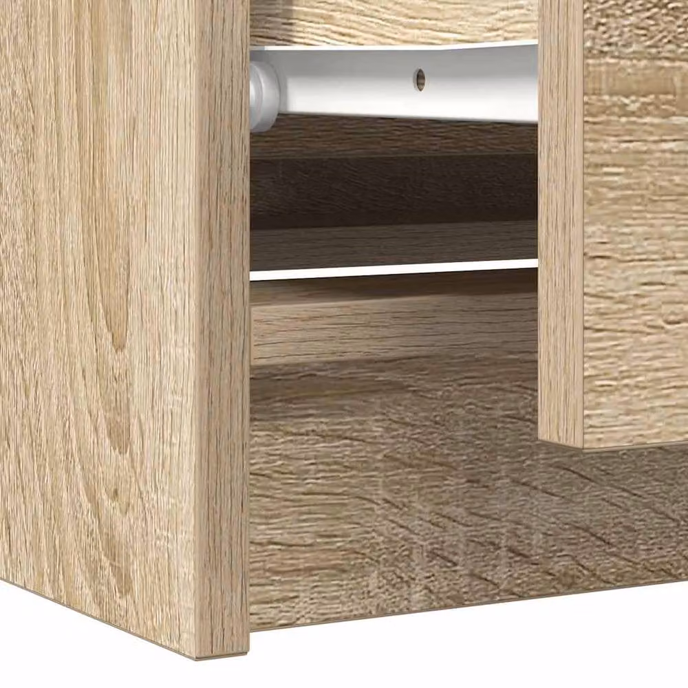 Berkfield Home Modern TV Cabinet in Sonoma Oak and Beige, W/D/H: 100 x 35 x 54 cm – 3