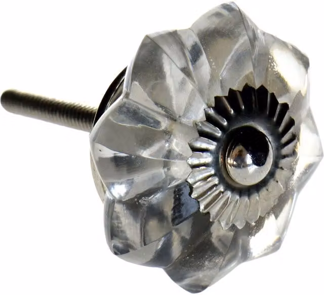 Nicola Spring Clear Polished Glass Cabinet Knobs, Pack of 12