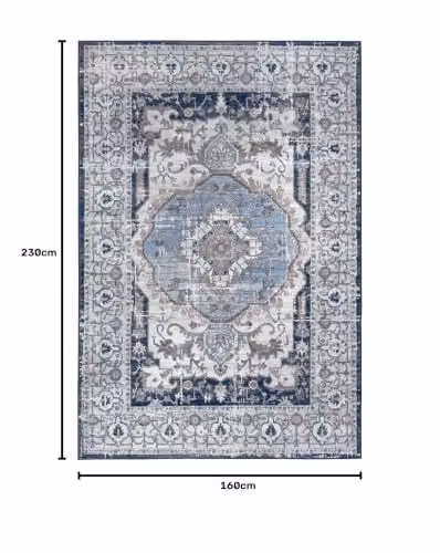 The Rugs Navy Medallion Oriental Vintage Area Rug, W: 160 cm, D: 230 cm – 2