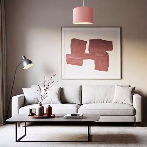 Happy Homewares Modern Round Fabric Lamp Shade in Pink, Diameter: 30 cm – 2