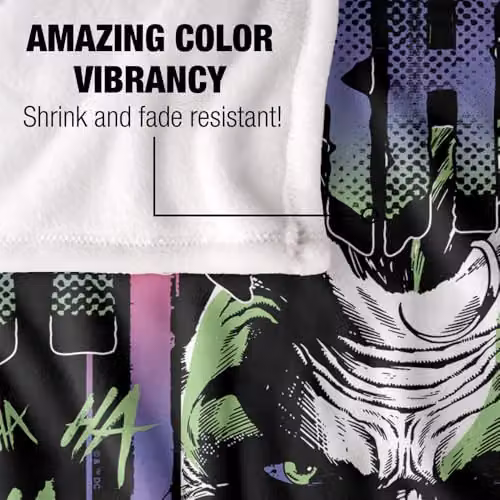LOGOVISION Batman Joker Arkham Haha Super Soft Silky Touch Fleece Throw Blanket, Multicolour, W: 152.4 cm x D: 127 cm – 3