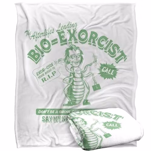 LOGOVISION Beetlejuice 2 Super Soft Microfibre Fleece Throw Blanket, Multicolour and White, W: 152 cm, D: 127 cm