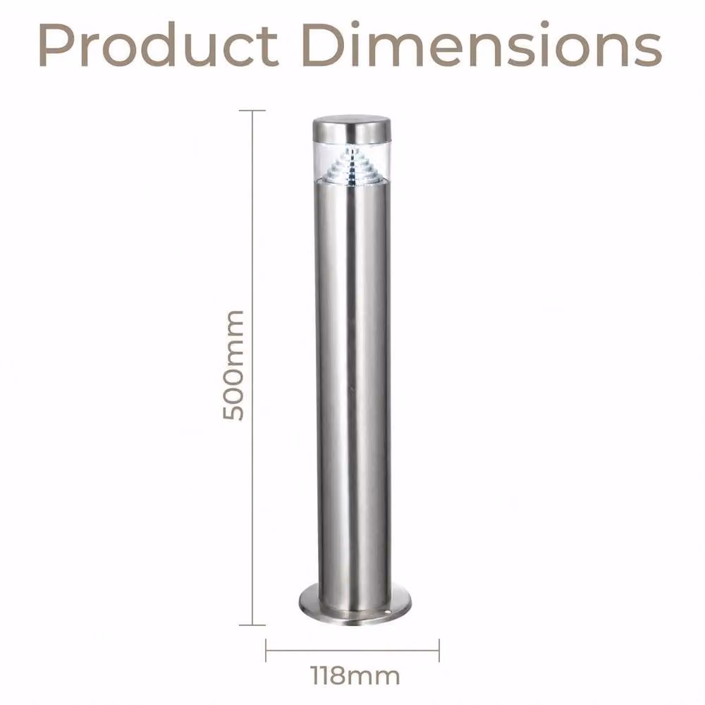 NESTLUNE Lighting Canberra Tall Silver Stainless Steel Post Light for Garden and Terrace – 2