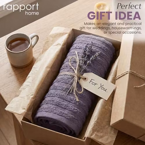 Rapport Home Safari 2-Pack Purple Cotton Hand Towels, W: 50 cm x H: 85 cm – 6
