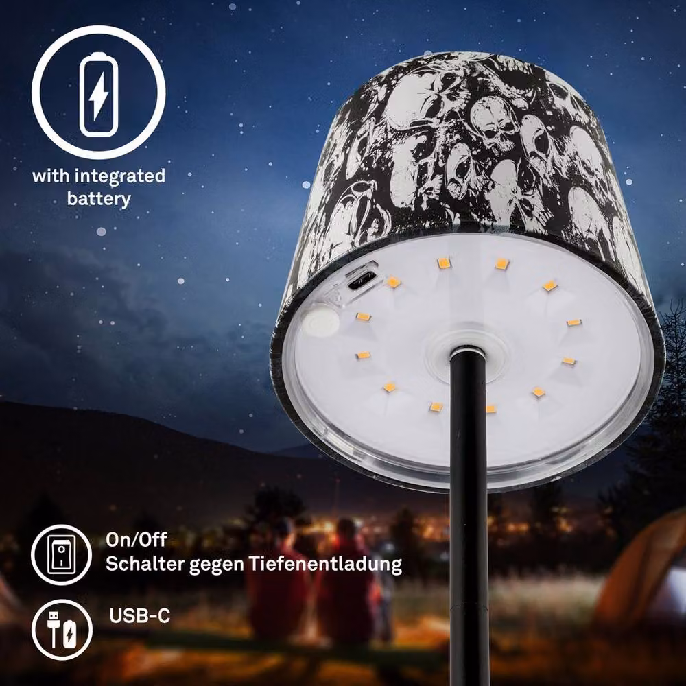 Briloner Black LED Table Lamp, Cordless Rechargeable Dimmable Touch Control, Warm White, Height: 26 cm – 5
