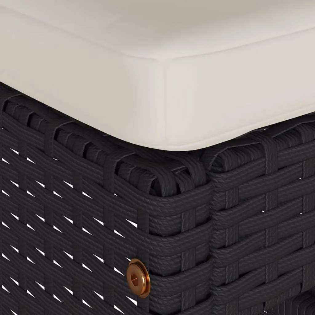 Berkfield Home Set of 2 Black Poly Rattan Garden Bar Stools with Removable Fabric Cushions – 5