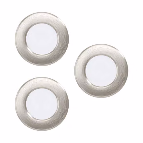 Loops 3 Pack Recessed LED Ceiling Downlights in Silver Metal