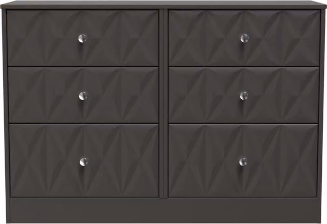 2 U Memphis 6 Drawer Wide Chest in Dark Grey