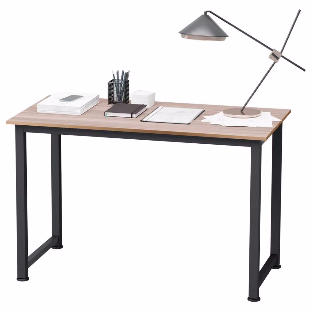 HOMCOM Modern Rectangular Computer Desk and Dining Table in Brown – 2