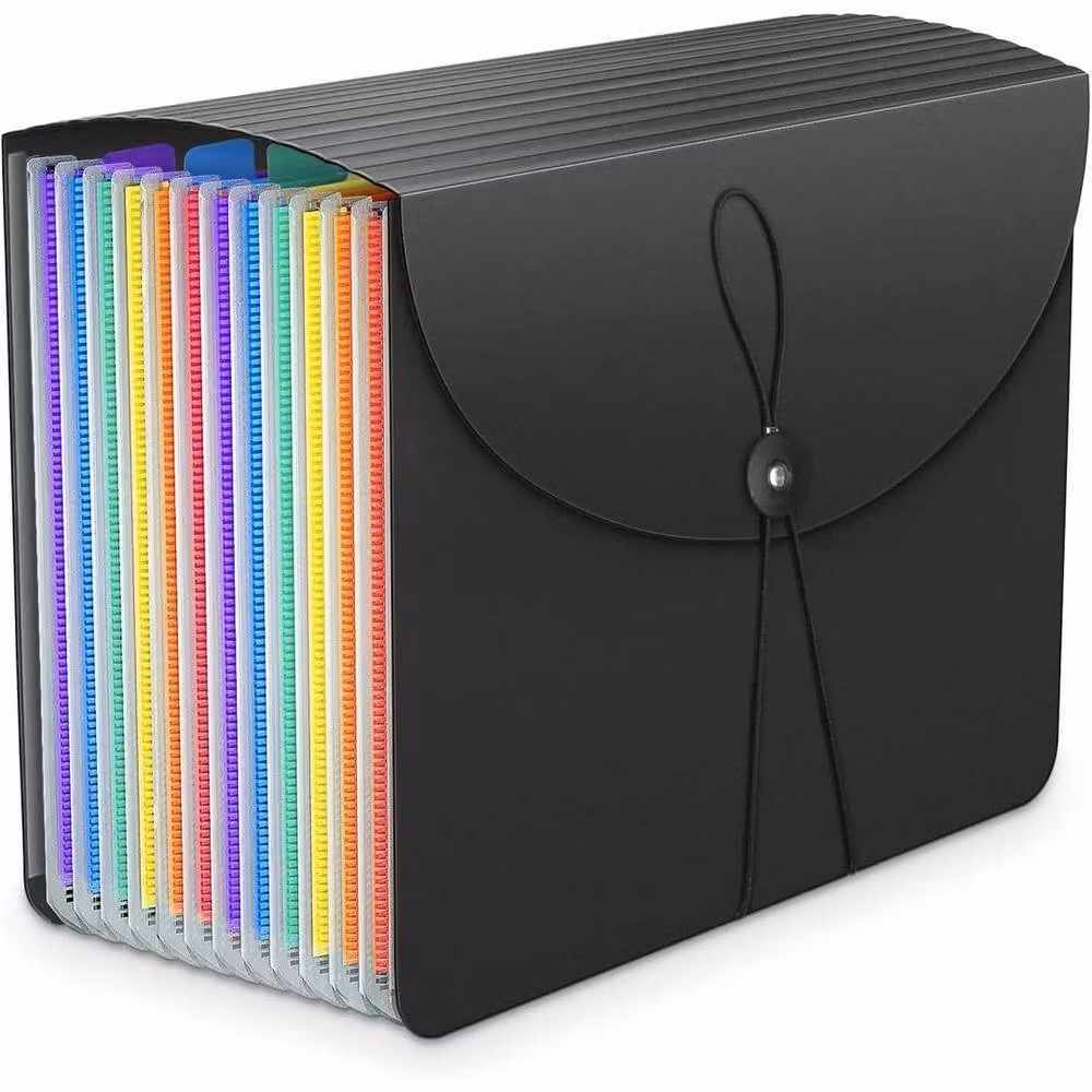 PAWNORA 13 Pocket A4 Document Box Folder in Black – 4