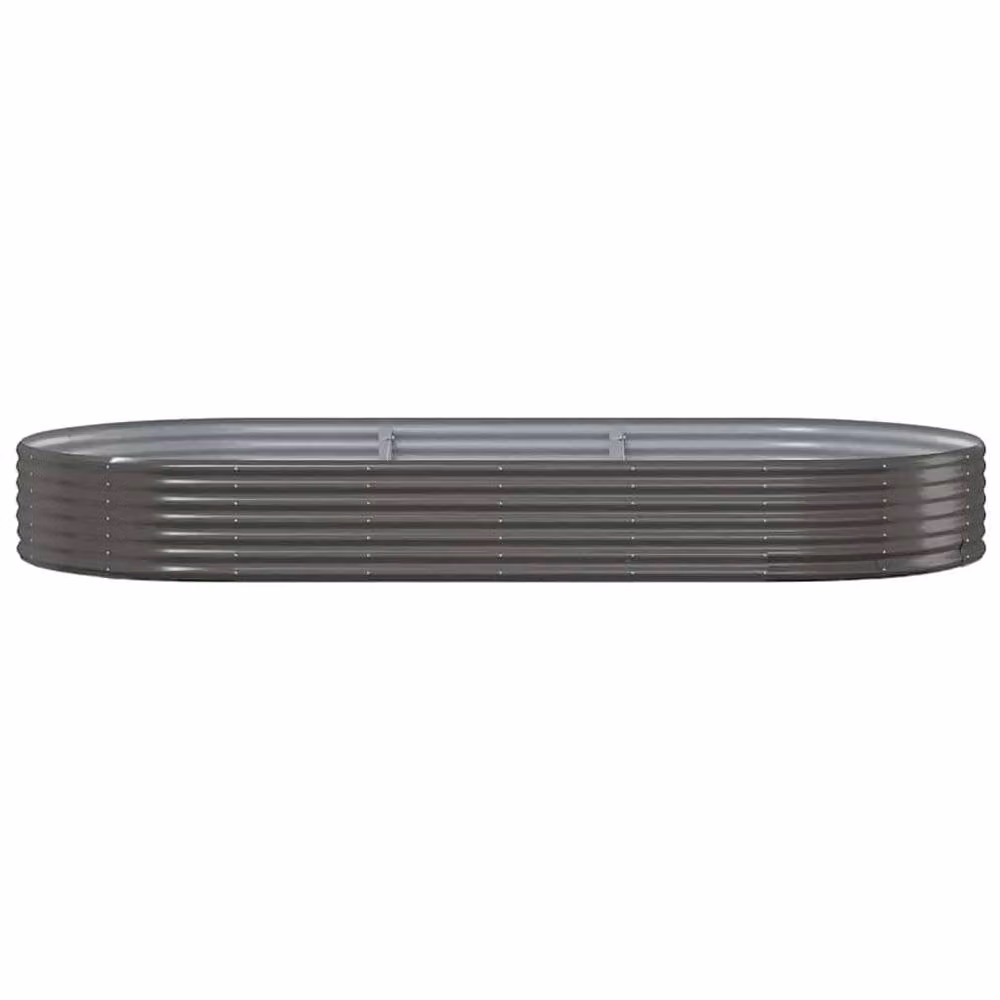 Berkfield Home Garden Powder-coated Steel Raised Bed in Anthracite Grey, W/D/H: 296 x 140 x 36 cm – 2