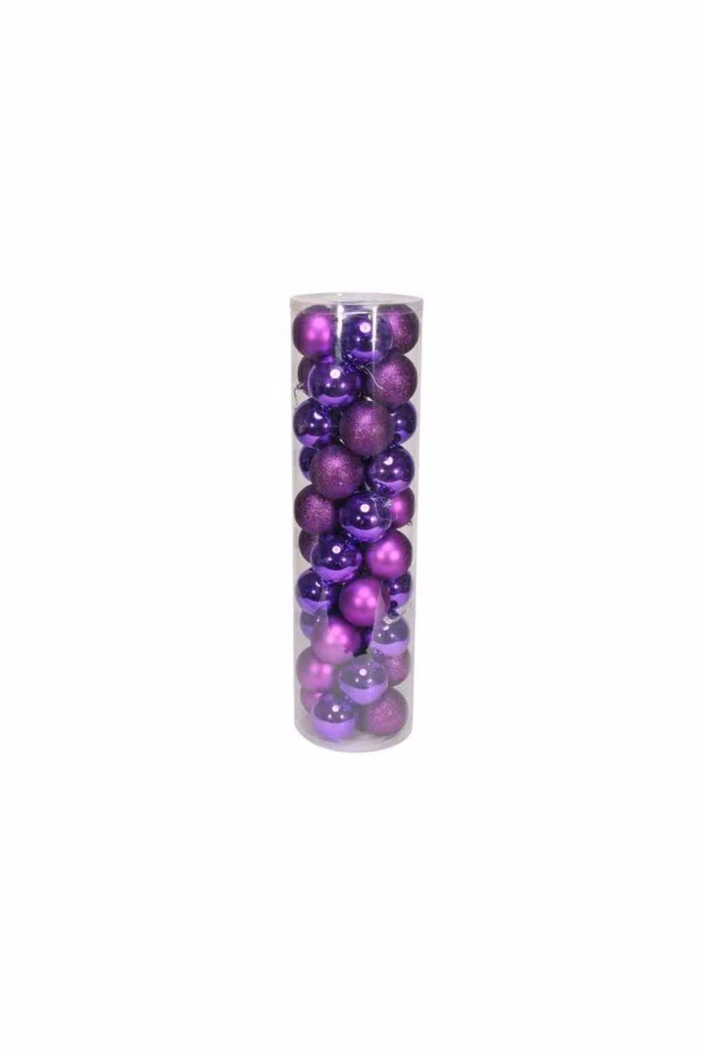 KDMD 48 Purple Christmas Baubles with Matt, Shiny and Glitter Finishes, Diameter: 8 cm – 2