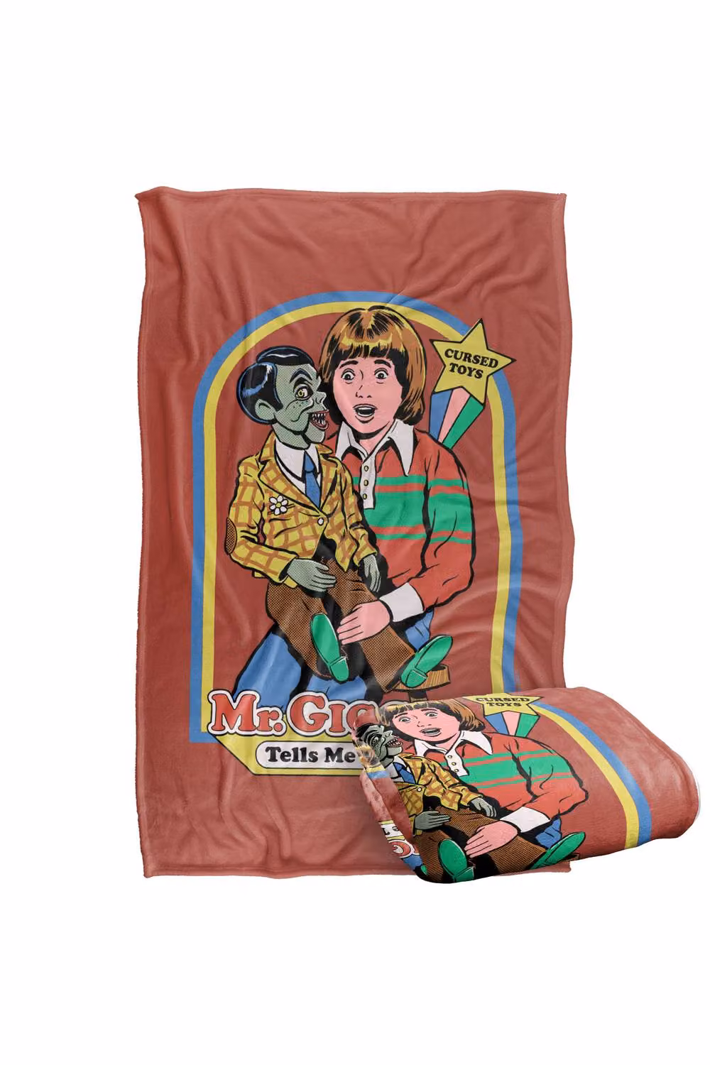 Steven Rhodes Mr. Giggles Silky Touch Super Soft Fleece Throw Blanket, Multicolour, W/D/H: 91 x 147 cm – 2
