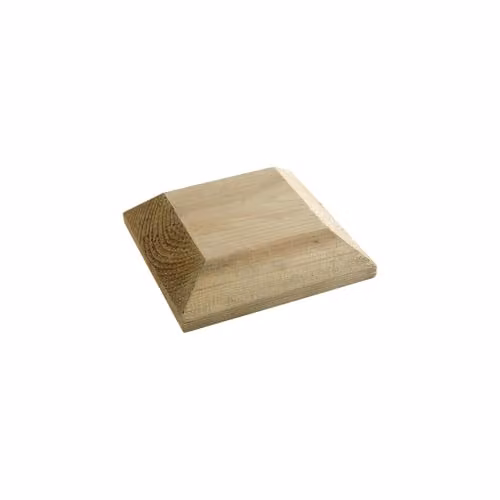 Snowdon Timber Treated Brown Square Wood Fence Post Cap, Pack of 5, W: 11.5 cm, T: 2.7 cm – 2