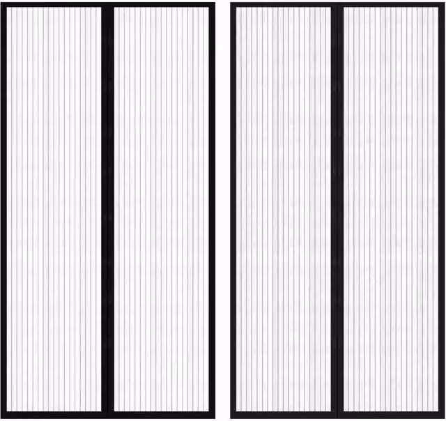 Berkfield Home Magnetic Insect Door Curtain, 2 Pack, Black, W: 100 cm, H: 210 cm – 1