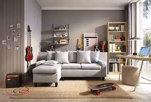 Abakus Direct Napoli Reversible Fabric Corner Sofa in Grey – 4