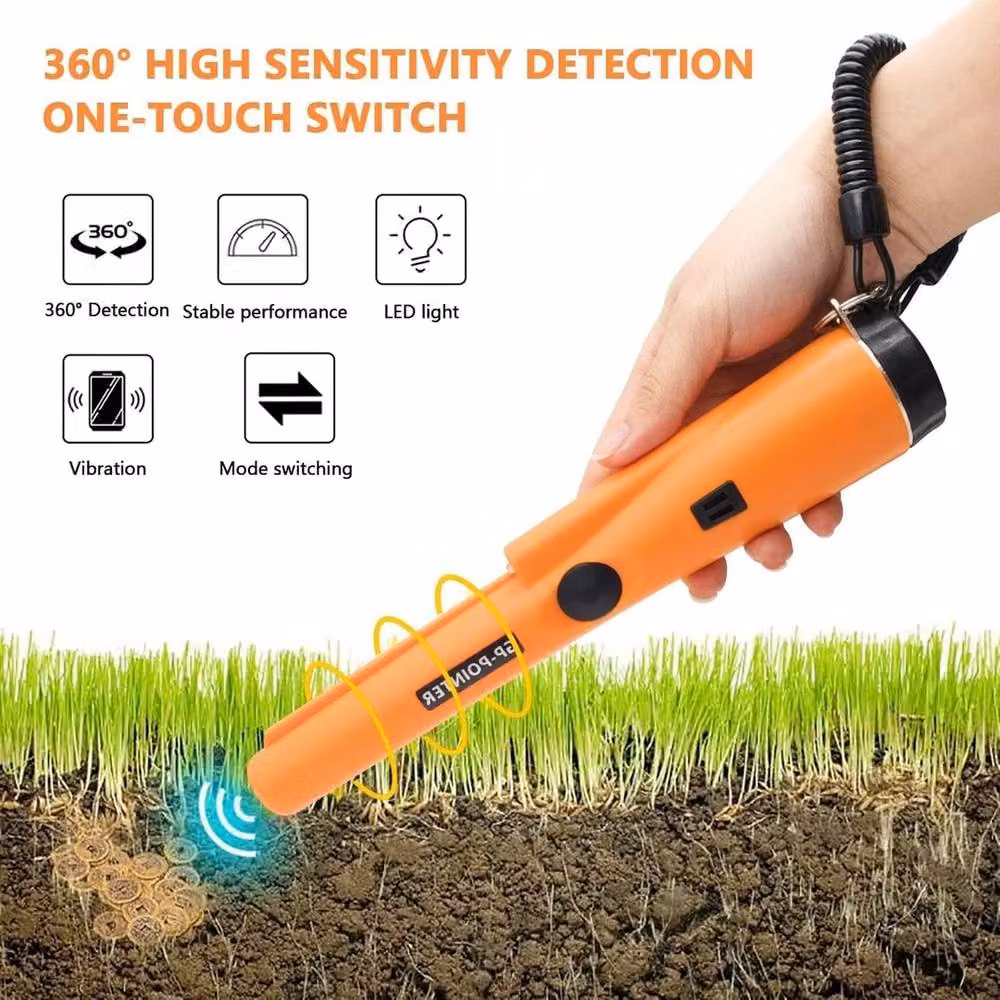 NESTLUNE Waterproof Handheld Pinpointer Metal Detector in Orange, W: 52 cm, H: 1000 cm – 3
