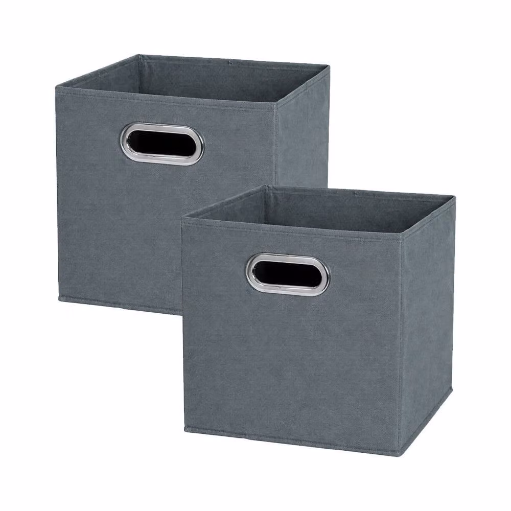 Voltico 2-Pack Foldable Cube Storage Boxes for Toys and Clothes, Grey, W/D/H: 30 x 30 x 27 cm – 2