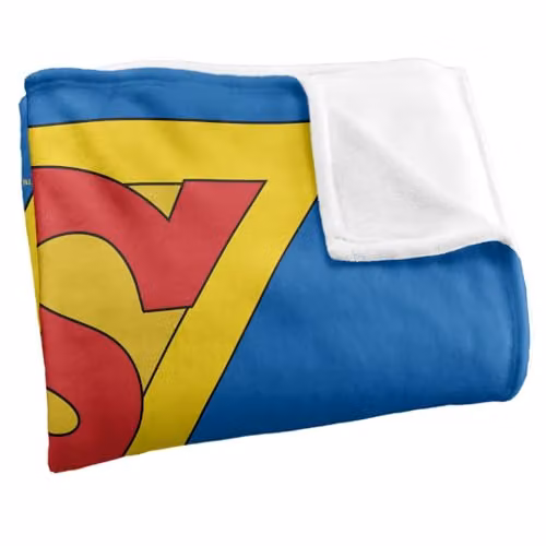 Warner Bros. Superman Shield 1938 Super Soft Fleece Throw Blanket, Multicolour, W: 91.44 cm x D: 91.44 cm x H: 147 cm – 2