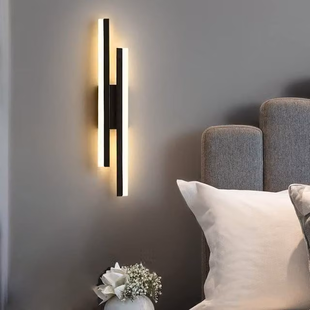 Pheashine Modern LED Acrylic Wall Lamp, Warm White 3000K, Black, Length: 40 cm