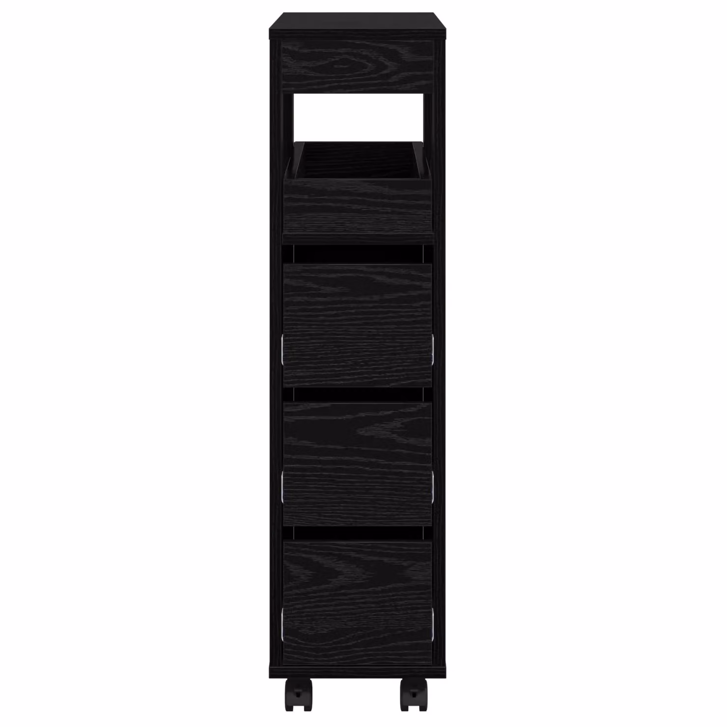 Berkfield Home Narrow Bathroom Cabinet with Wheels in Black Oak Engineered Wood – 2