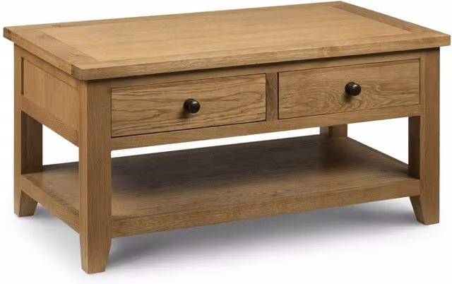 netfurniture Pretoria Coffee Table with 2 Drawers in Light Oak