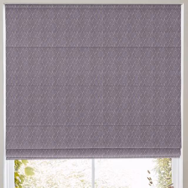 Simply Collection Iris Purple Graphic Blackout Made to Measure Roman Blind
