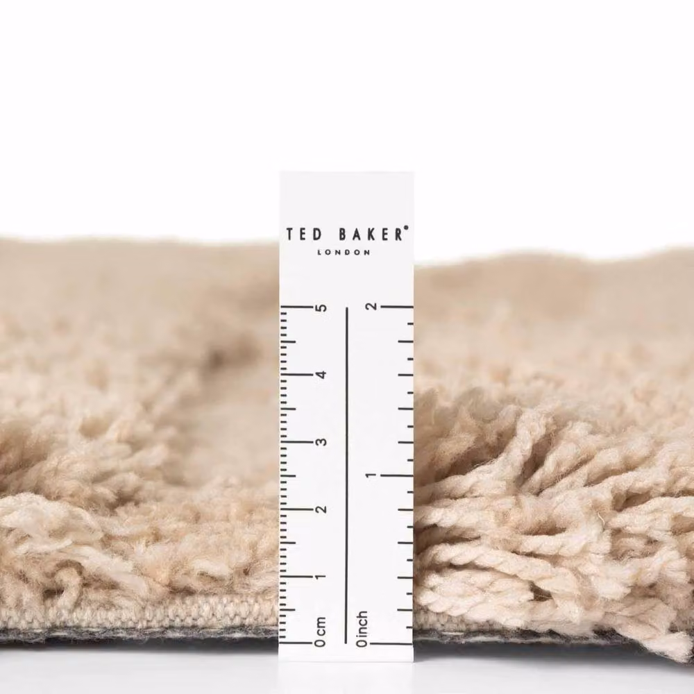 Ted Baker Lambeth Geometric High Pile Round Rug in Beige, Diameter: 150 cm – 2