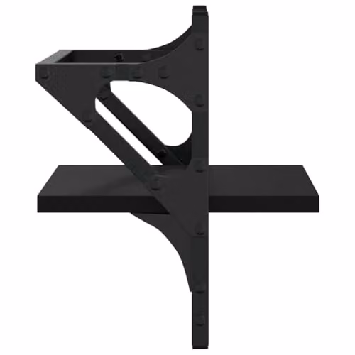 vidaXL Set of 2 Black Wall Mounted Shelves with Hanging Rods, W/D/H: 30 x 25 x 30 cm – 4