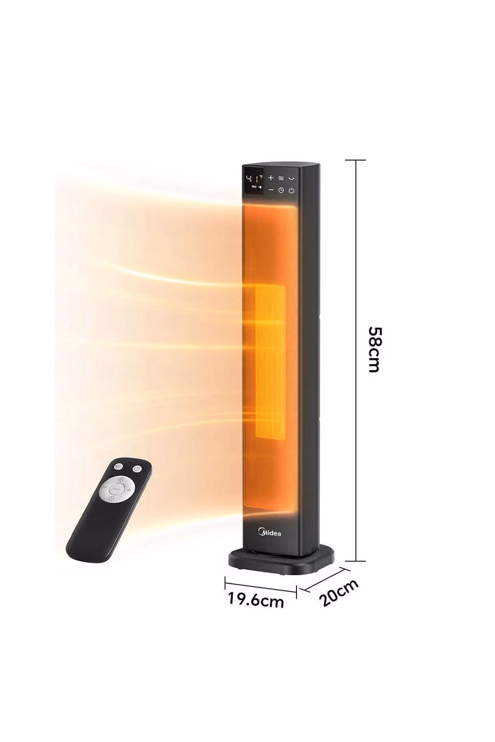Living and Home 2KW PTC Ceramic Fan Tower Heater with Remote Control and Overheat Protection, Black – 4