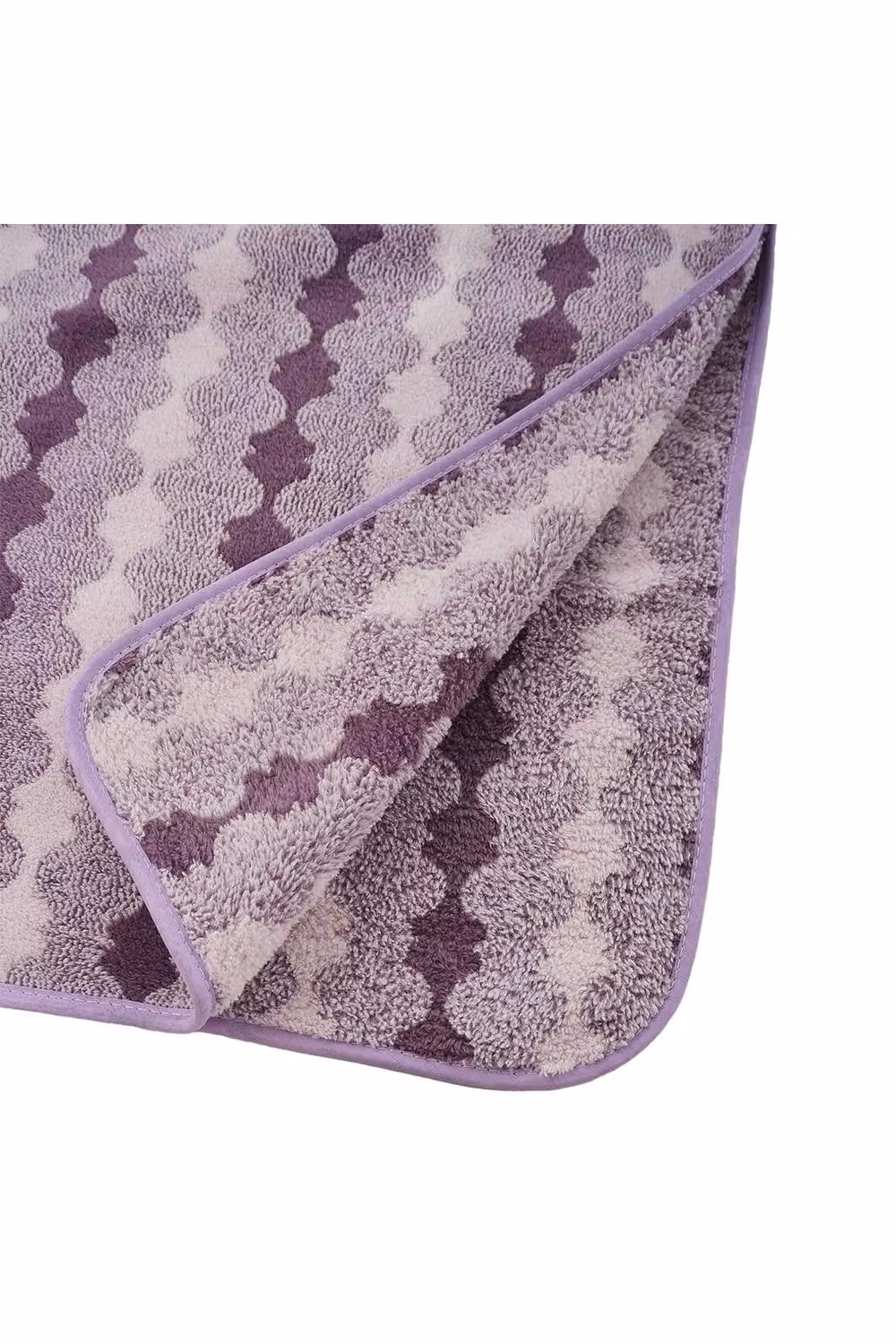 Living and Home Soft 4-Piece Striped Purple Towel Set in Microfibre and Terry Cotton – 2