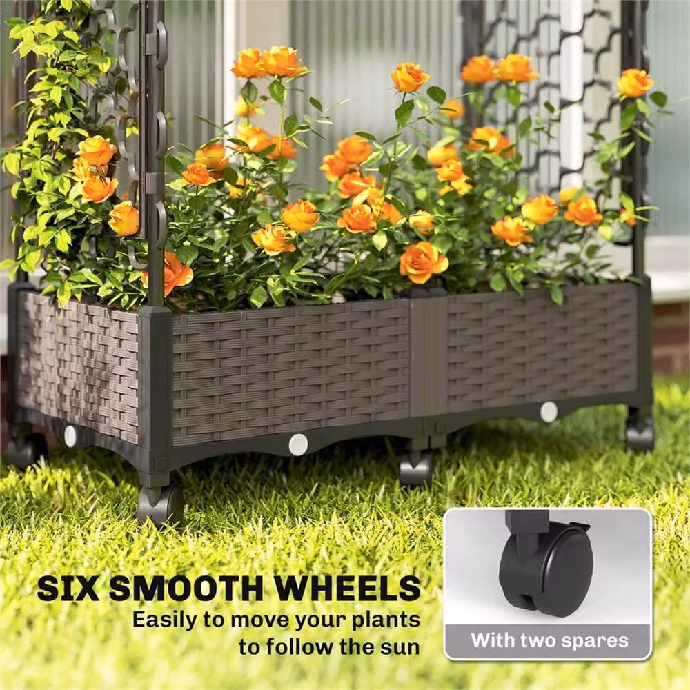 Nordara Black Plastic Raised Garden Bed with Arch Trellis W/D/H: 102 x 48 x 35 cm – 3