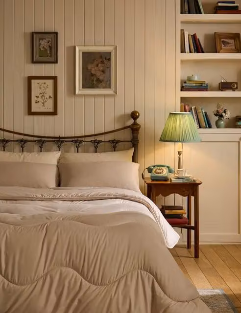Nightlark 10.5 Tog Microfibre Coverless Duvet and Pillowcase Set in Beige