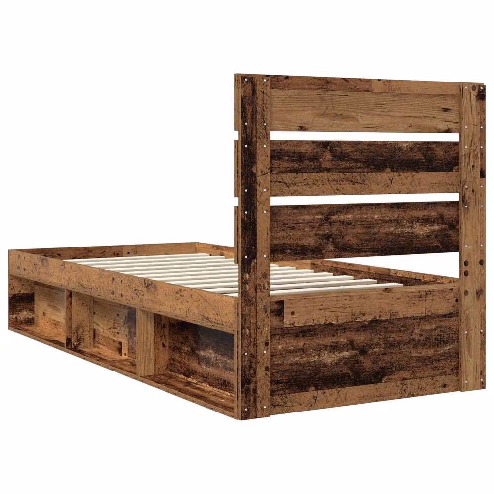 Berkfield Home Solid Pine Wood Bed Frame with Headboard in Brown, W: 75 cm, L: 190 cm – 5