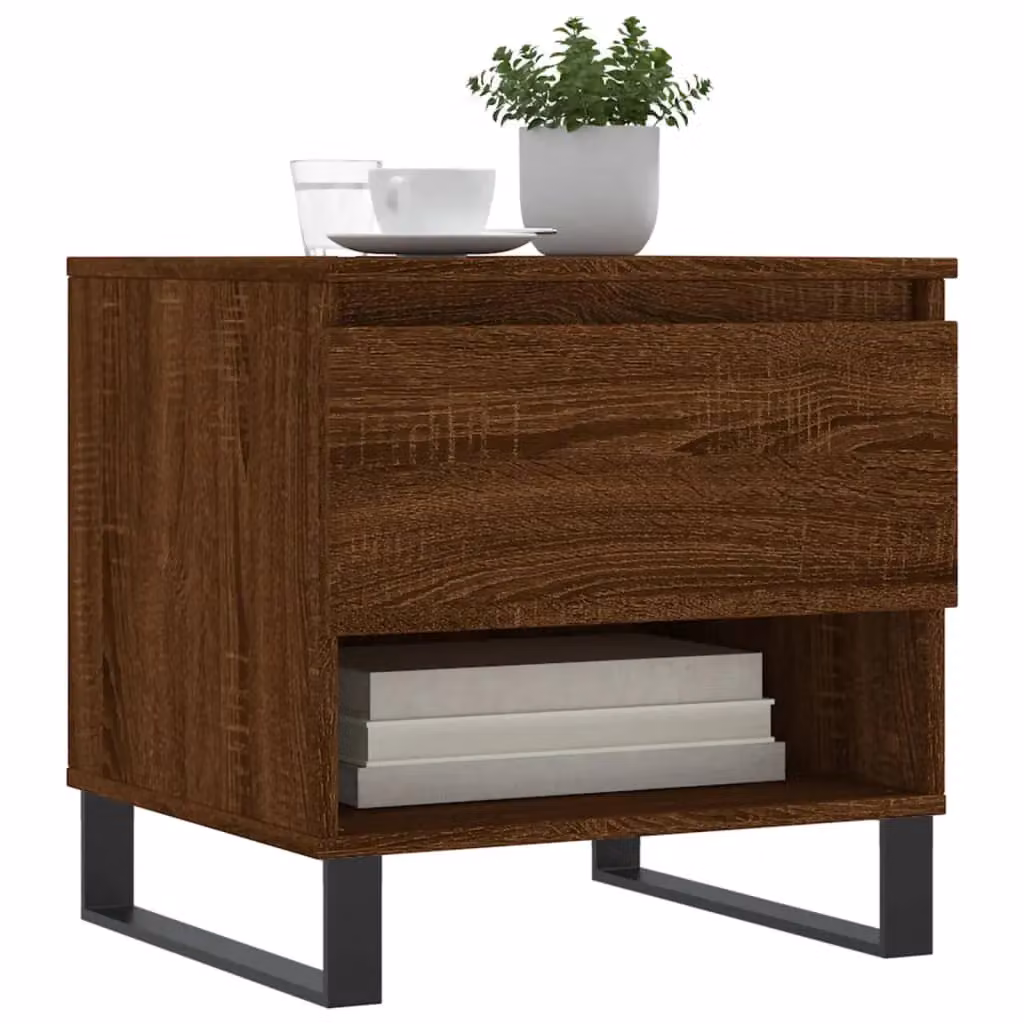 Berkfield Home Set of 2 Modern Brown Oak Nesting Coffee Tables, W/D/H: 50 x 46 x 50 cm – 3