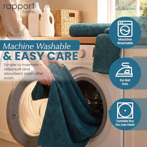 Rapport Home Versailles Jacquard 6-Piece Cotton Towel Bale Set in Petrol Blue – 5