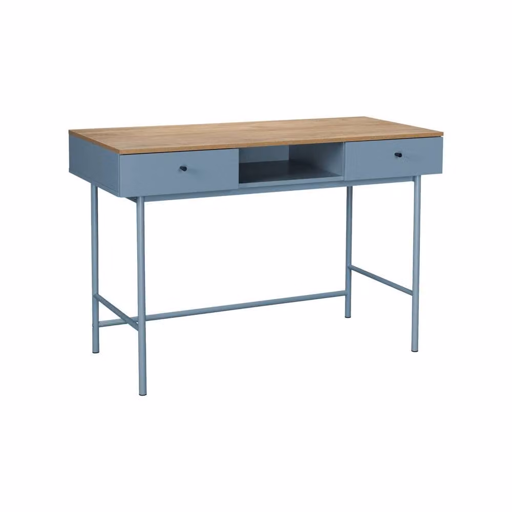 sweeek Modern Writing Desk with 2 Drawers and 1 Compartment in Blue – 2