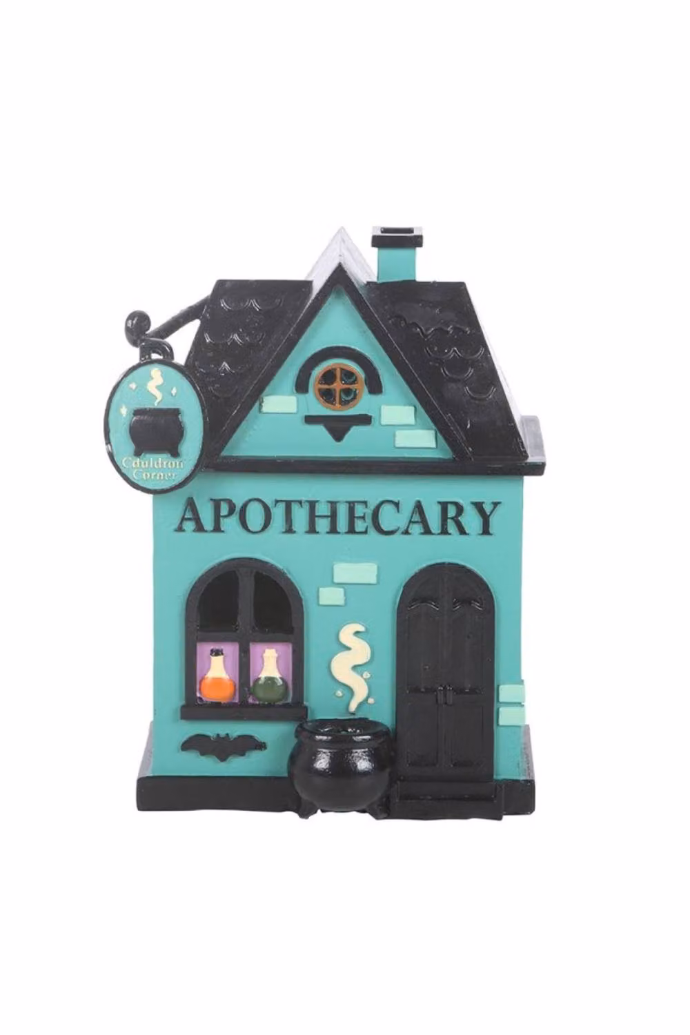KDMD Apothecary Shop LED Light Up Halloween Decoration, Green Resin Potion Shop Tabletop Ornament – 2