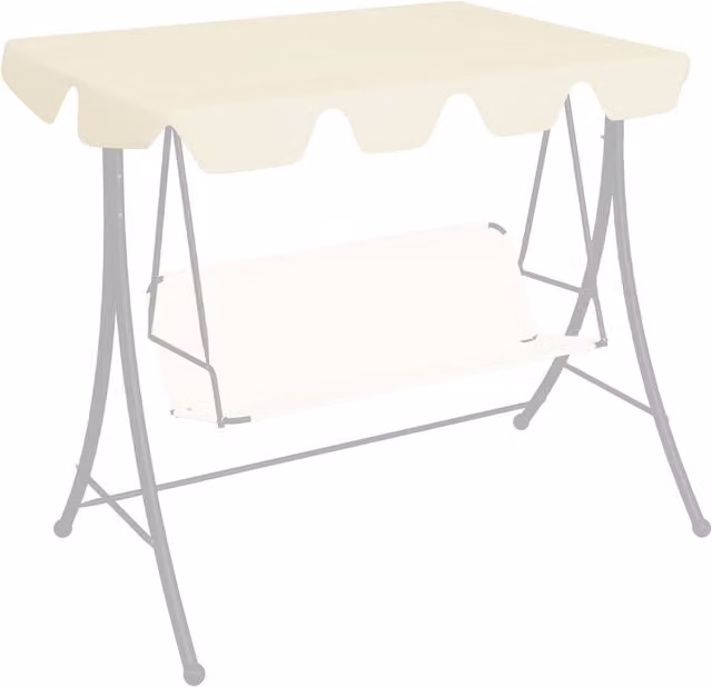 Berkfield Home Replacement Garden Swing Canopy in Beige PVC-Coated Fabric, W: 150 cm, D: 105 cm, H: 70 cm