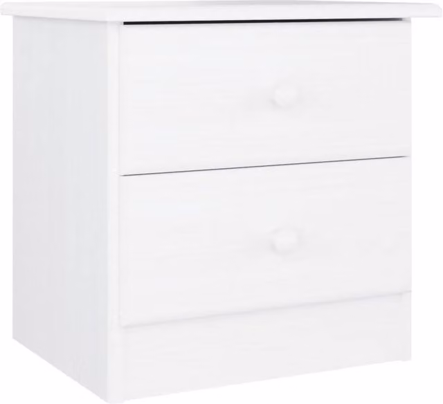 Berkfield Home ALTA White Solid Wood Pine Bedside Cabinet W/D/H: 43 x 35 x 40.5 cm