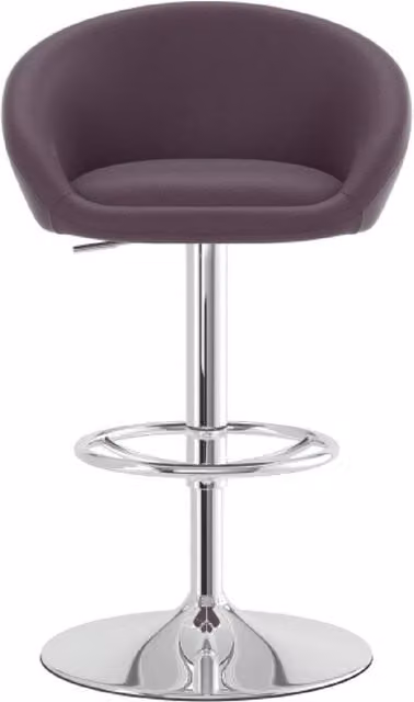 netfurniture Lombardy Kitchen Breakfast Bar Stool with Purple Synthetic Leather Seat and Silver Metal Frame